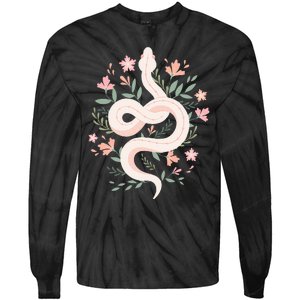 Aesthetic Graphic S Mystical Snake Flower Pastel Goth Tie-Dye Long Sleeve Shirt