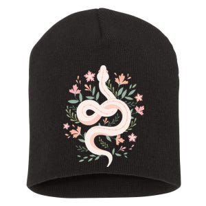 Aesthetic Graphic S Mystical Snake Flower Pastel Goth Short Acrylic Beanie