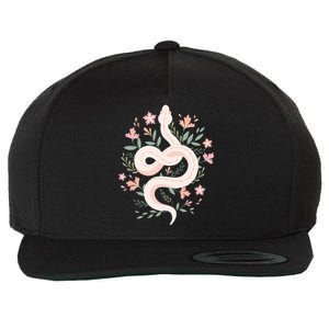 Aesthetic Graphic S Mystical Snake Flower Pastel Goth Wool Snapback Cap