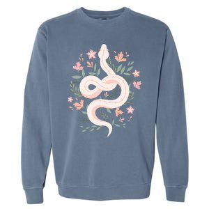 Aesthetic Graphic S Mystical Snake Flower Pastel Goth Garment-Dyed Sweatshirt