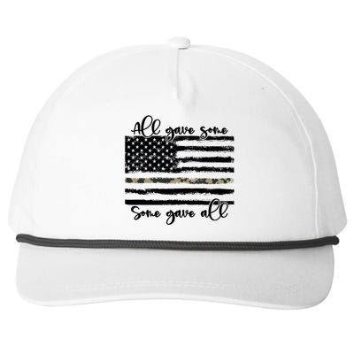 All Gave Some Some Gave All Memorial Day Us Army Veteran Gift Snapback Five-Panel Rope Hat