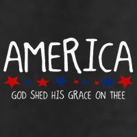 America God Shed His Grace on Thee Tee 4th of July 7 Panel Mesh Trucker Snapback Hat