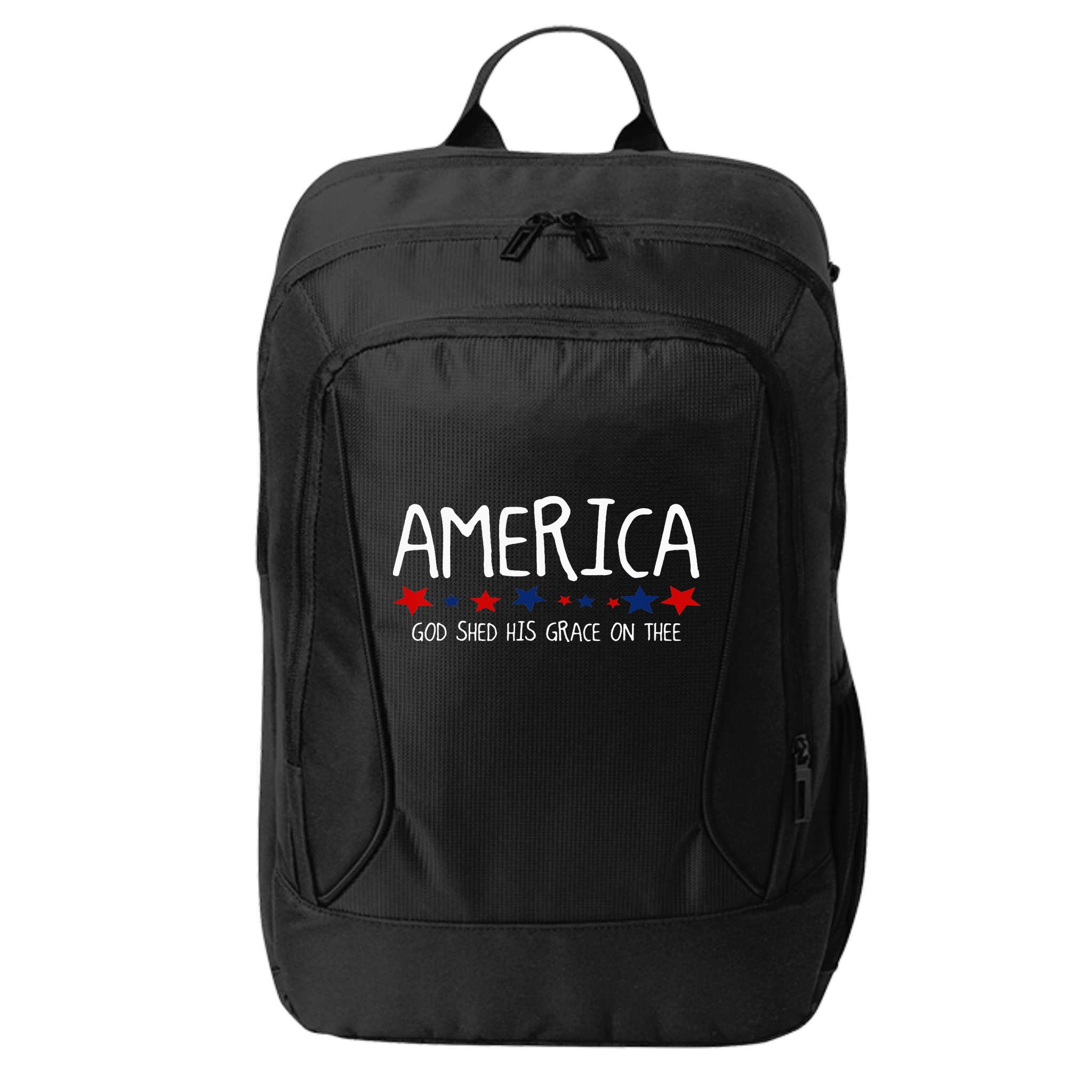 America God Shed His Grace on Thee Tee 4th of July City Backpack