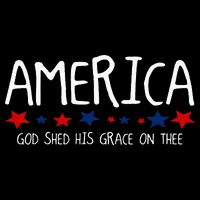 America God Shed His Grace on Thee Tee 4th of July 16 in Basic Backpack