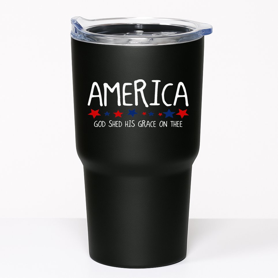 America God Shed His Grace on Thee Tee 4th of July Tumbler