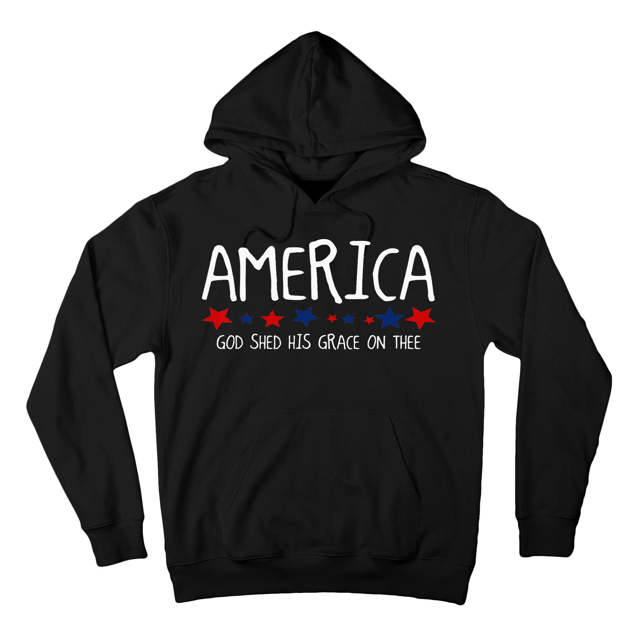 America God Shed His Grace on Thee Tee 4th of July Tall Hoodie