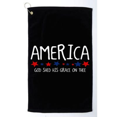 America God Shed His Grace on Thee Tee 4th of July Golf Towel