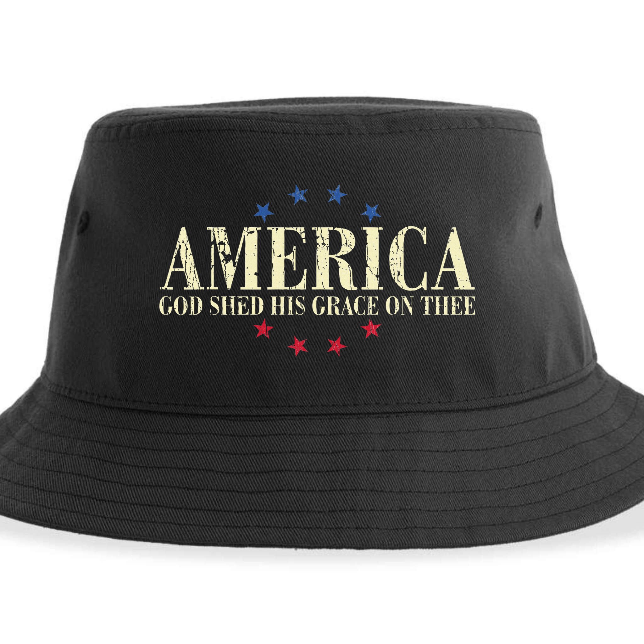 America God Shed His Grace On Thee 4th Of July Sustainable Bucket Hat