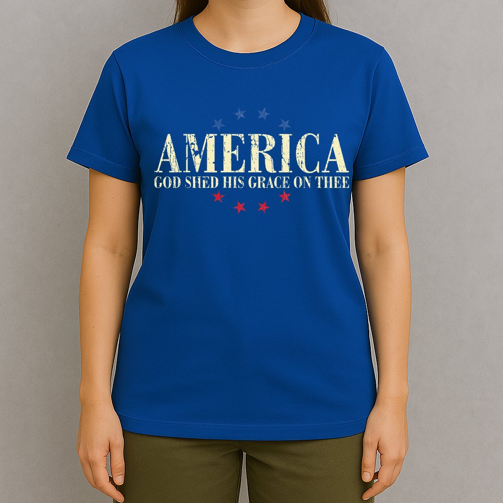 America God Shed His Grace On Thee 4th Of July T-Shirt