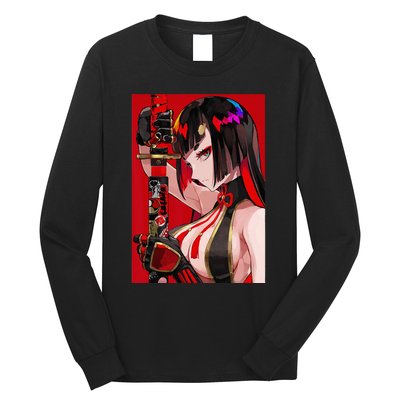 Anime Girl Samurai Waifu Japanese Aesthetic Otaku Weeb Long Sleeve Shirt