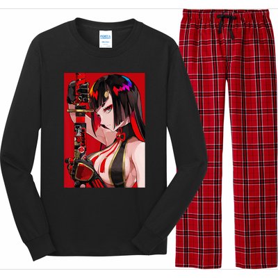 Anime Girl Samurai Waifu Japanese Aesthetic Otaku Weeb Long Sleeve Pajama Set