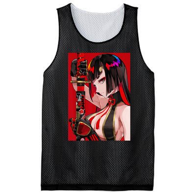 Anime Girl Samurai Waifu Japanese Aesthetic Otaku Weeb Mesh Reversible Basketball Jersey Tank