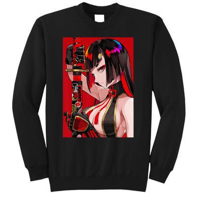 Anime Girl Samurai Waifu Japanese Aesthetic Otaku Weeb Tall Sweatshirt