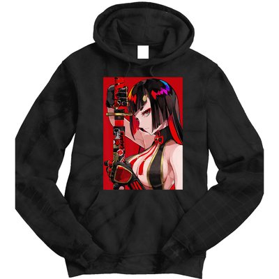 Anime Girl Samurai Waifu Japanese Aesthetic Otaku Weeb Tie Dye Hoodie