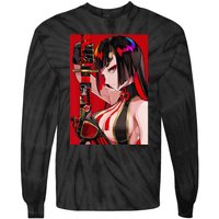 Anime Girl Samurai Waifu Japanese Aesthetic Otaku Weeb Tie-Dye Long Sleeve Shirt