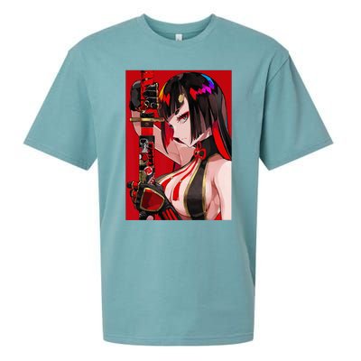 Anime Girl Samurai Waifu Japanese Aesthetic Otaku Weeb Sueded Cloud Jersey T-Shirt