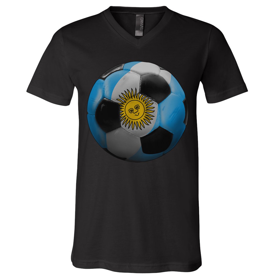 Argentina Glow Soccer Ball Logo V-Neck T-Shirt