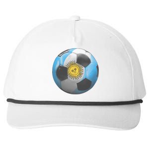 Argentina Glow Soccer Ball Logo Snapback Five-Panel Rope Hat