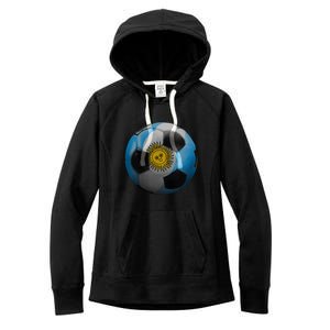 Argentina Glow Soccer Ball Logo Women's Fleece Hoodie