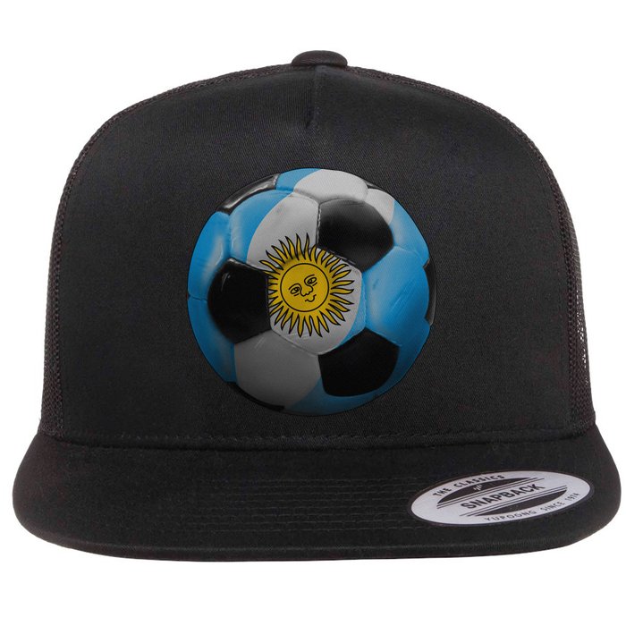 Argentina Glow Soccer Ball Logo Flatbill Hat