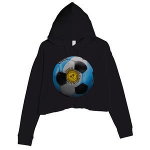 Argentina Glow Soccer Ball Logo Crop Fleece Hoodie