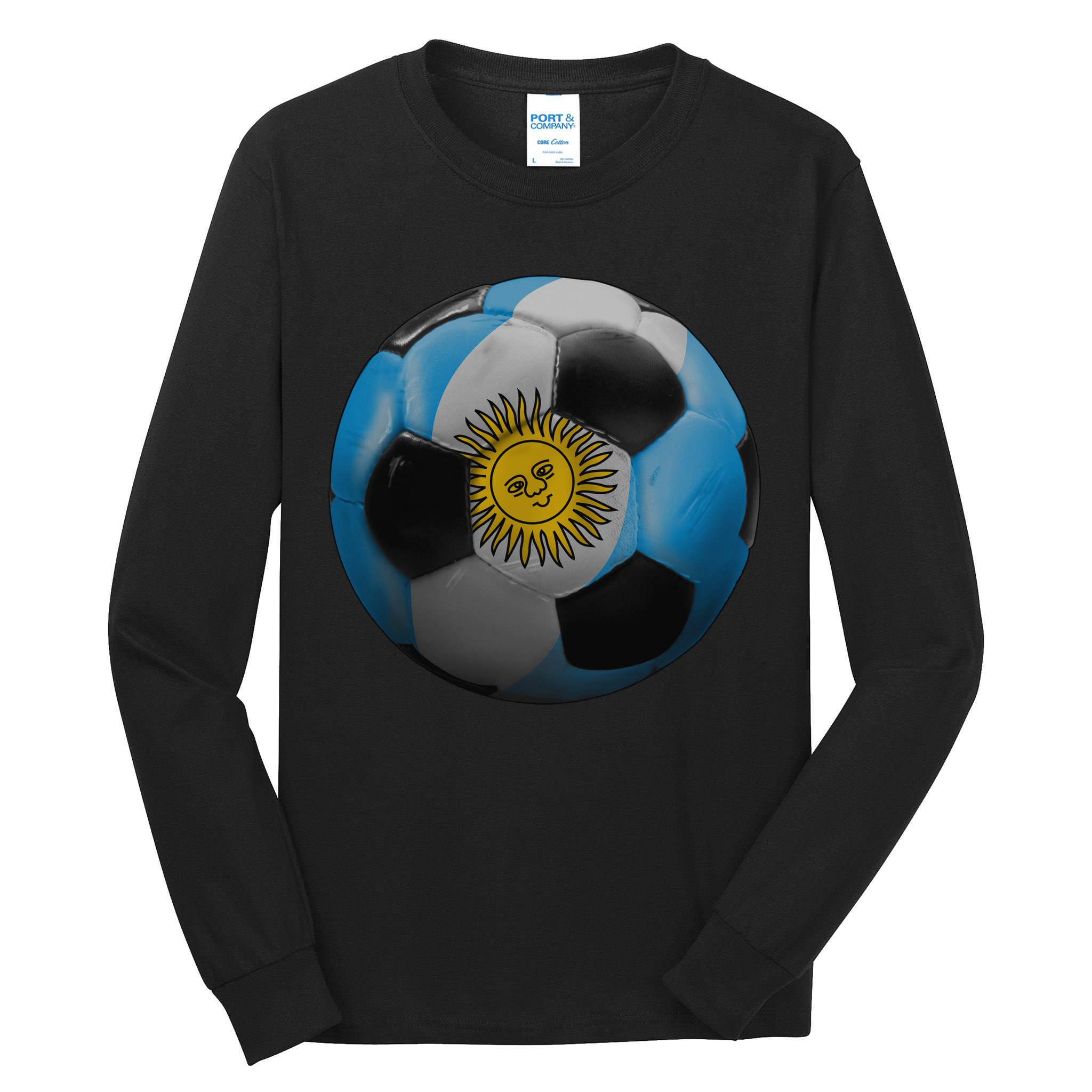 Argentina Glow Soccer Ball Logo Tall Long Sleeve T-Shirt