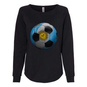 Argentina Glow Soccer Ball Logo Womens California Wash Sweatshirt