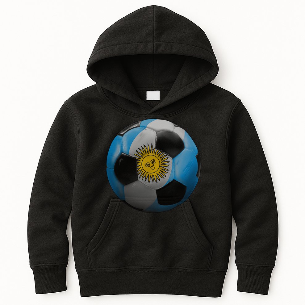 Argentina Glow Soccer Ball Logo Kids Hoodie