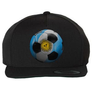 Argentina Glow Soccer Ball Logo Wool Snapback Cap