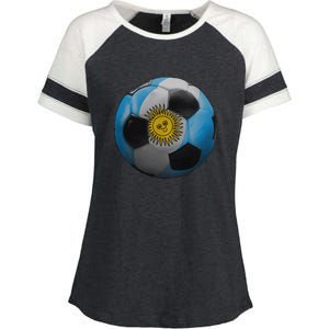 Argentina Glow Soccer Ball Logo Enza Ladies Jersey Colorblock Tee