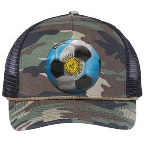 Argentina Glow Soccer Ball Logo Retro Rope Trucker Hat Cap