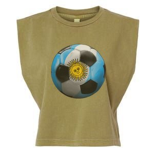 Argentina Glow Soccer Ball Logo Garment-Dyed Women's Muscle Tee