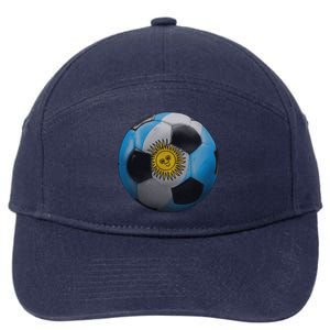 Argentina Glow Soccer Ball Logo 7-Panel Snapback Hat