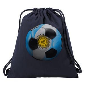 Argentina Glow Soccer Ball Logo Drawstring Bag