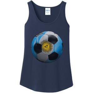 Argentina Glow Soccer Ball Logo Ladies Essential Tank