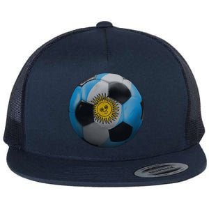 Argentina Glow Soccer Ball Logo Flat Bill Trucker Hat