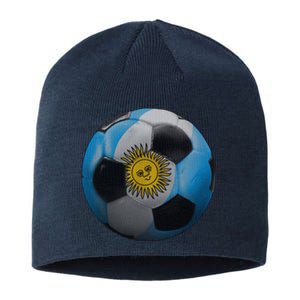 Argentina Glow Soccer Ball Logo Sustainable Beanie