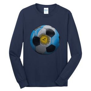 Argentina Glow Soccer Ball Logo Tall Long Sleeve T-Shirt