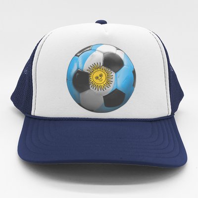 Argentina Glow Soccer Ball Logo Trucker Hat