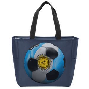 Argentina Glow Soccer Ball Logo Zip Tote Bag