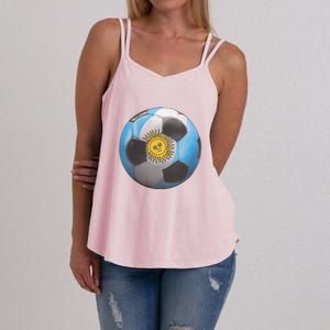 Argentina Glow Soccer Ball Logo Women's Strappy Tank