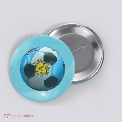 Argentina Glow Soccer Ball Logo Button