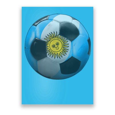 Argentina Glow Soccer Ball Logo Poster