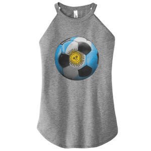 Argentina Glow Soccer Ball Logo Women's Perfect Tri Rocker Tank