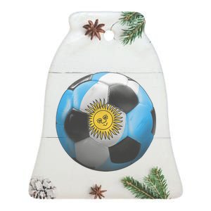 Argentina Glow Soccer Ball Logo Ceramic Bell Ornament