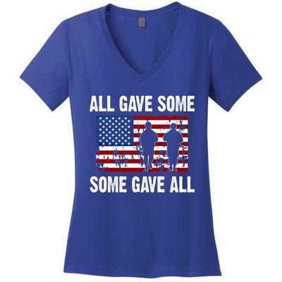 All Gave Some Gave All Thank You Veterans Gift Women's V-Neck T-Shirt