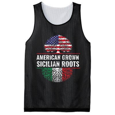 American Grown Sicilian Roots Gift Mesh Reversible Basketball Jersey Tank