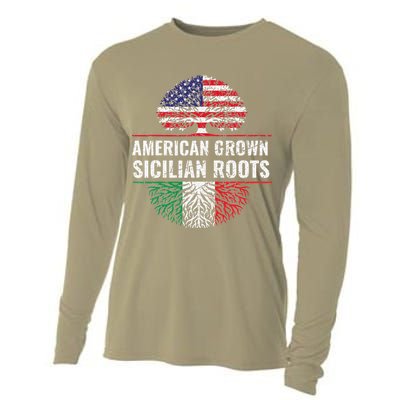 American Grown Sicilian Roots Gift Cooling Performance Long Sleeve Crew