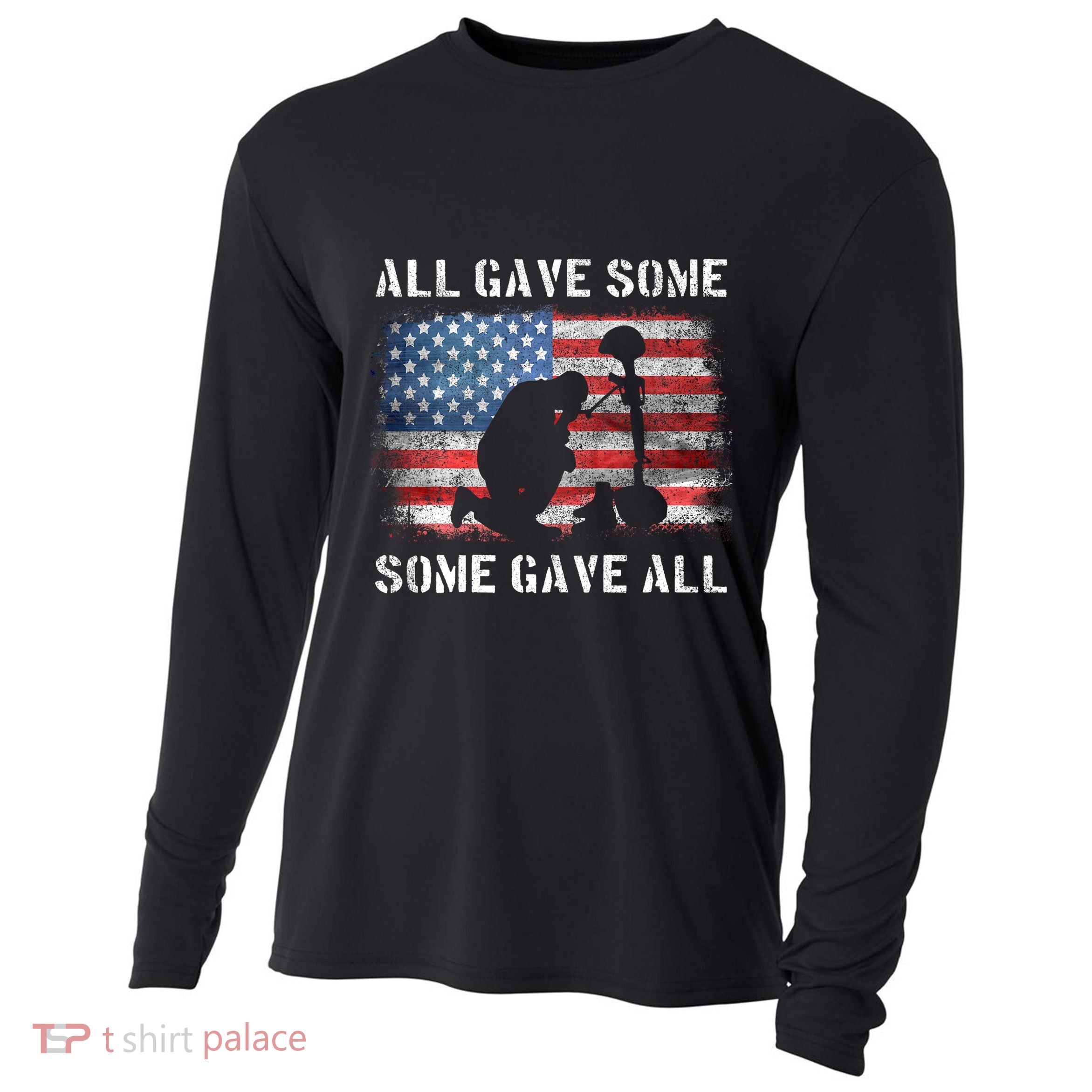All Gave Some Some Gave All I Veteran & MemorialS Day Cooling Performance Long Sleeve Crew