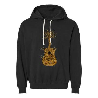 Acoustic Guitar Tree of Life Guitar Player Nature Guitarist Garment-Dyed Fleece Hoodie